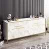 SIENA buffet, bilaminated white marble with gold metal, 180 cm.