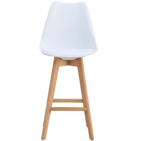 Taburete TORRE (SU), madera, blanco, cojín blanco-0