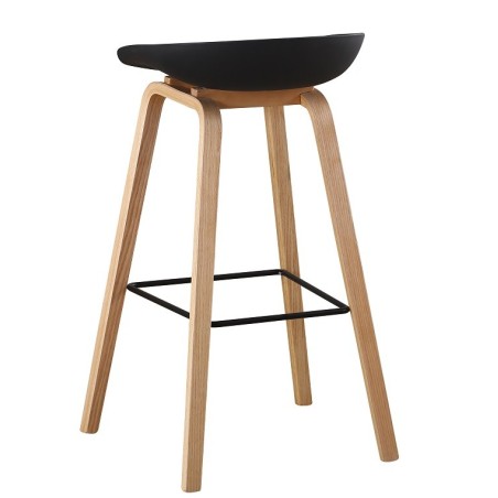 Taburete AWAK (TO), madera curvada, asiento polipropileno negro-0