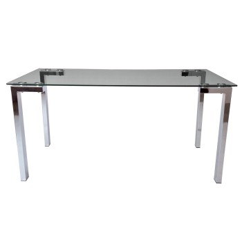 Mesa LAINEY 160 (M), cromada, cristal, 160x90 cms 2