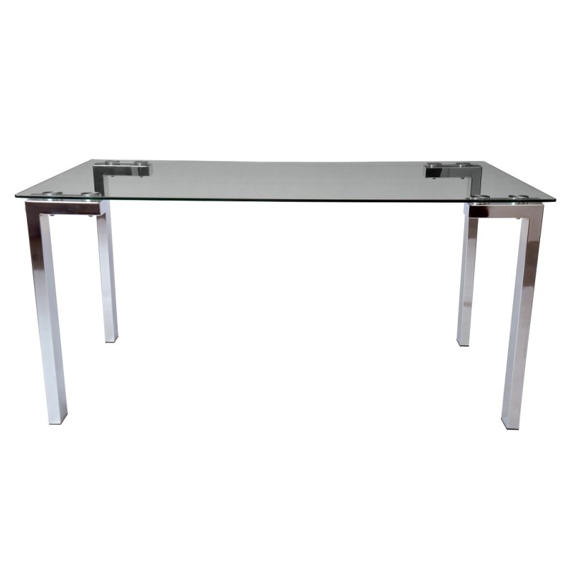 Mesa LAINEY 160 (M), cromada, cristal, 160x90 cms-0