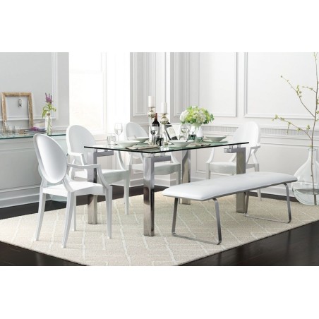 Mesa LAINEY 160 (M), cromada, cristal, 160x90 cms-2