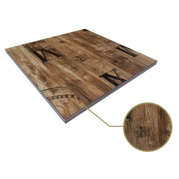 Tablero de mesa HD7346, vintage, 60 x 60 cms