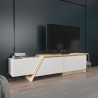 PRUDENCE TV cabinet, bilaminated white with oak, 180 cm.