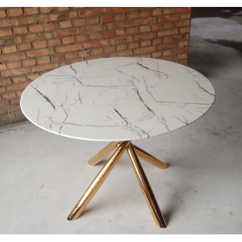 Mesa SAHARA, metal dorado, tapa de cristal templado, 120 cms de diámetro 2