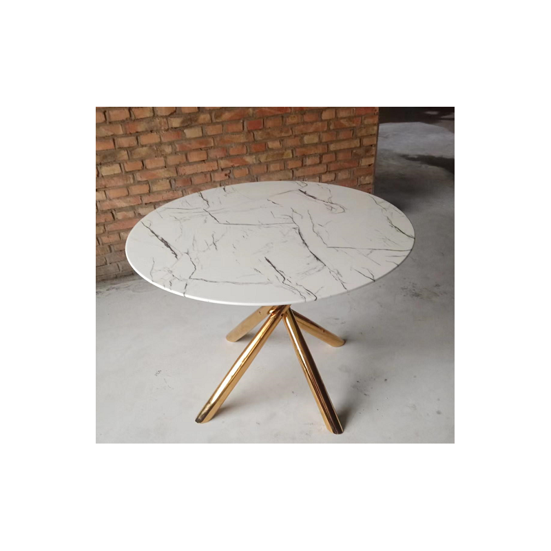 Mesa SAHARA, metal dorado, tapa de cristal templado, 120 cms de diámetro-0