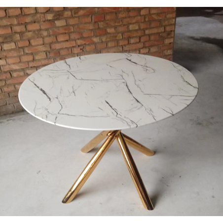 Mesa SAHARA, metal dorado, tapa de cristal templado, 120 cms de diámetro-0