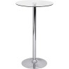 Mesa alta BERNIE (SU), cromada, cristal templado, 60 cms de diámetro