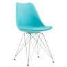 Silla BELLA (SU), cromada, carcasa y cojín turquesa