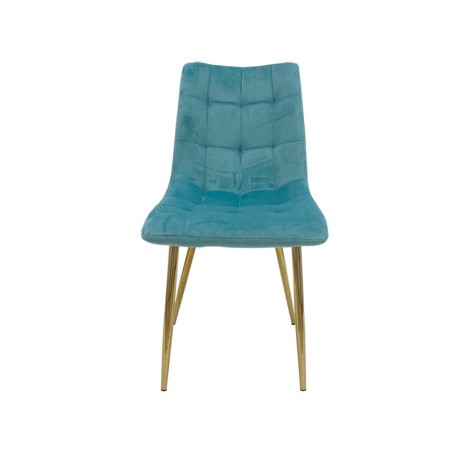 Silla SHAYLA, metal, dorado, tejido velvet verde agua-1