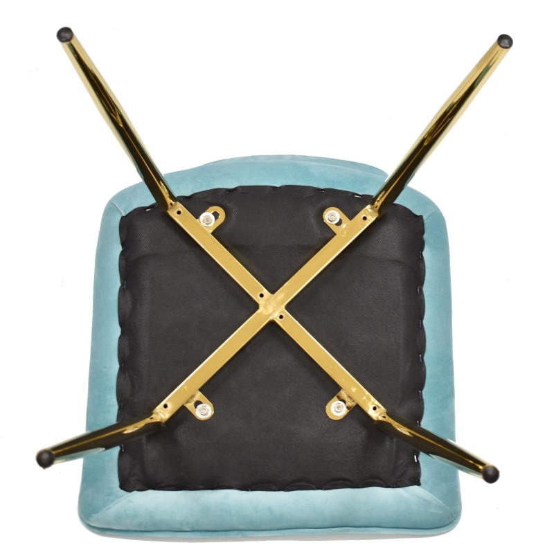 Silla SHAYLA, metal, dorado, tejido velvet verde agua-2