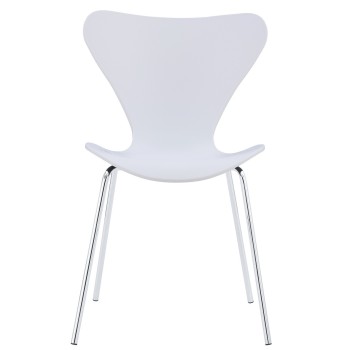 Silla ARNE NEW, apilable, cromada, polipropileno blanco 2
