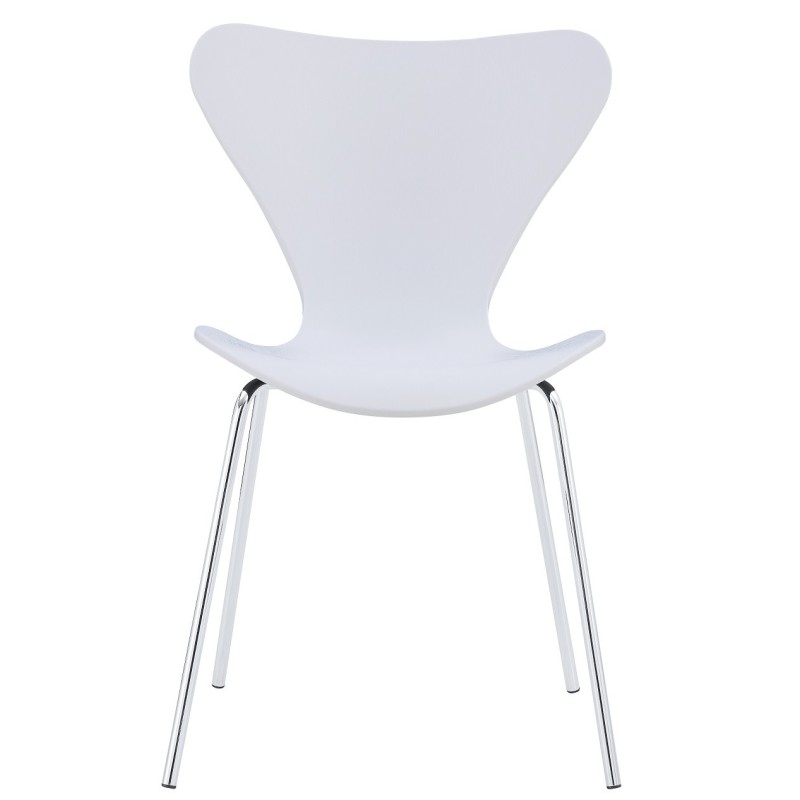 Silla ARNE NEW, apilable, cromada, polipropileno blanco-0