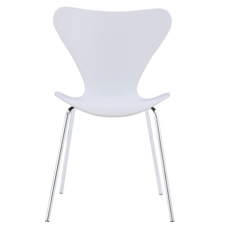 Silla ARNE NEW, apilable, cromada, polipropileno blanco-0