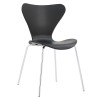 Silla ARNE NEW, apilable, cromada, polipropileno negro