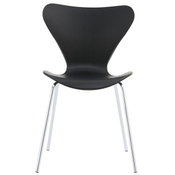 Silla ARNE NEW, apilable, cromada, polipropileno negro 2