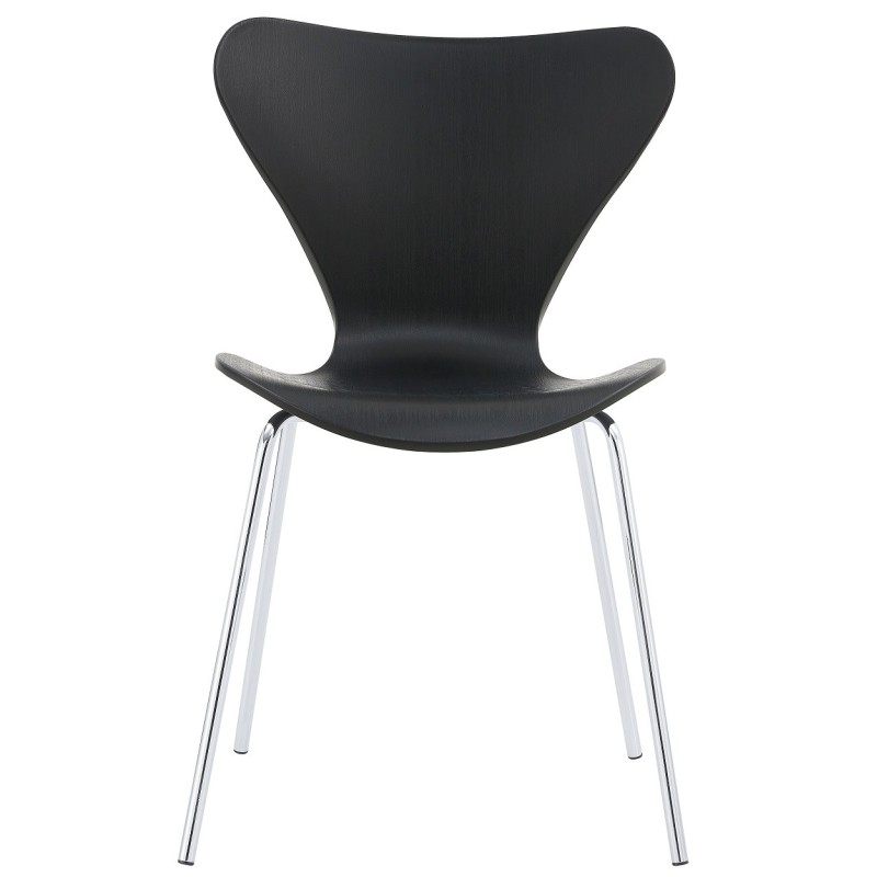 Silla ARNE NEW, apilable, cromada, polipropileno negro-0