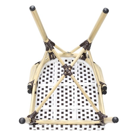 Silla PARIS, apilable, aluminio, ratán blanco y marrón-3