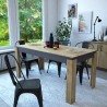 PHILIPPA dining table, bilaminated oak with dark grey, 160 x 80 cms