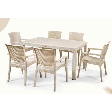 Sillón LIDO, apilable, polipropileno capuccino-1