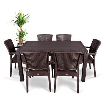 Sillón LIDO, apilable, polipropileno marrón chocolate 2