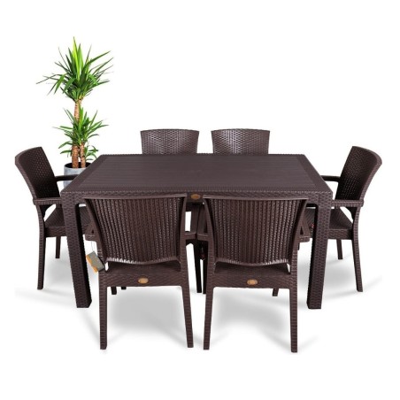 Sillón LIDO, apilable, polipropileno marrón chocolate-0