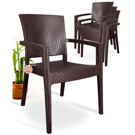 Sillón LIDO, apilable, polipropileno marrón chocolate-2