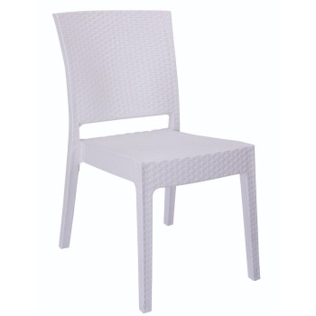 Silla LIDO, apilable, polipropileno blanco