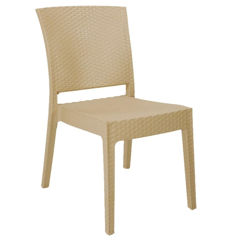 Silla LIDO, apilable, polipropileno capuccino