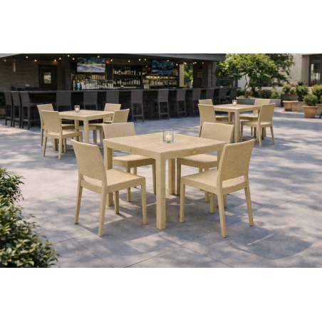 Silla LIDO, apilable, polipropileno capuccino-0