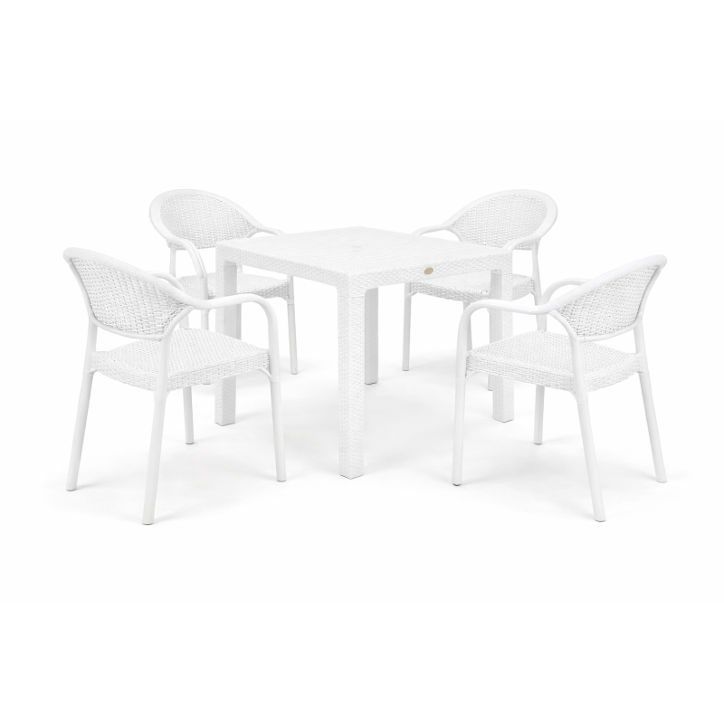 Mesa MIJAS, polipropileno blanco, 90 x 90 cms-0
