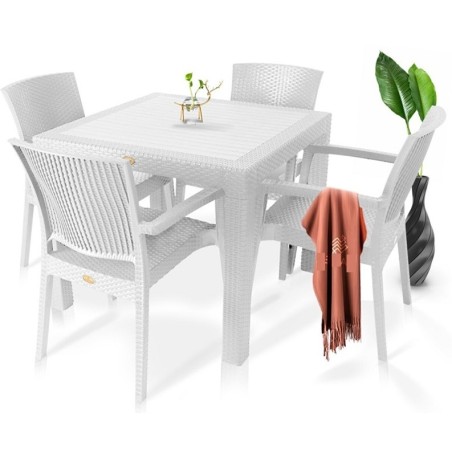 Mesa MIJAS, polipropileno blanco, 90 x 90 cms-1
