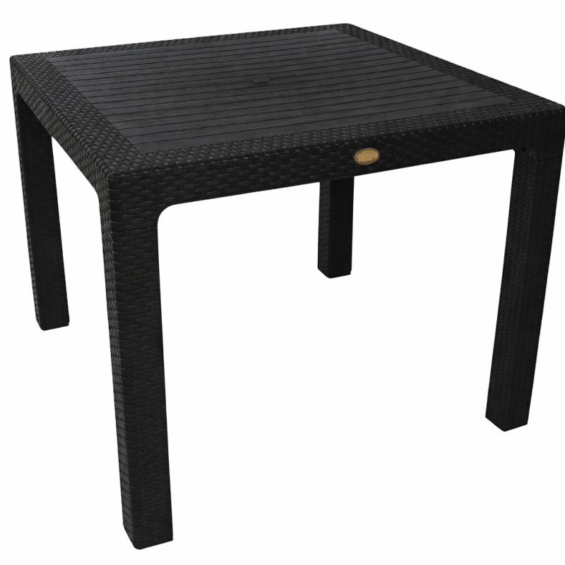 Mesa MIJAS, polipropileno negro, 90 x 90 cms