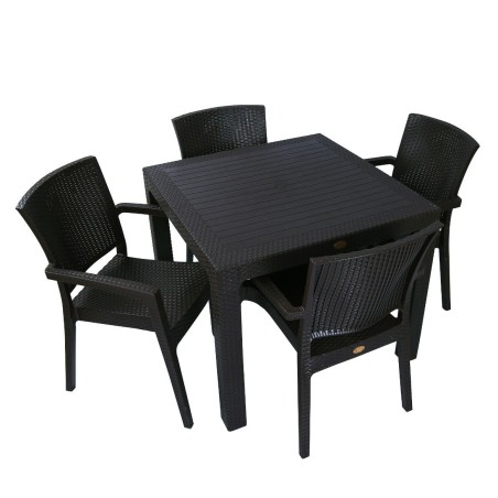 Mesa MIJAS, polipropileno negro, 90 x 90 cms-0