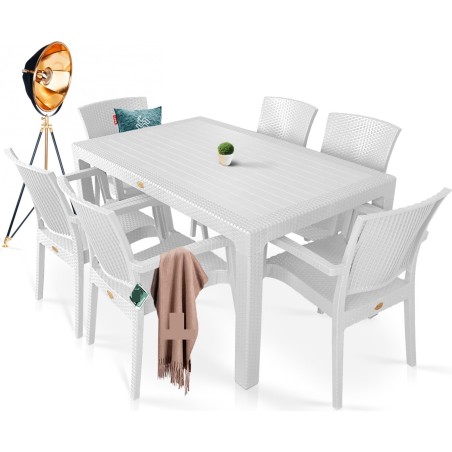 Mesa MIJAS, polipropileno blanco, 150 x 90 cms-0