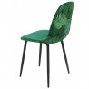 Cadeira HORUS NEW, metal, tecido veludo verde  com costas florais combinando