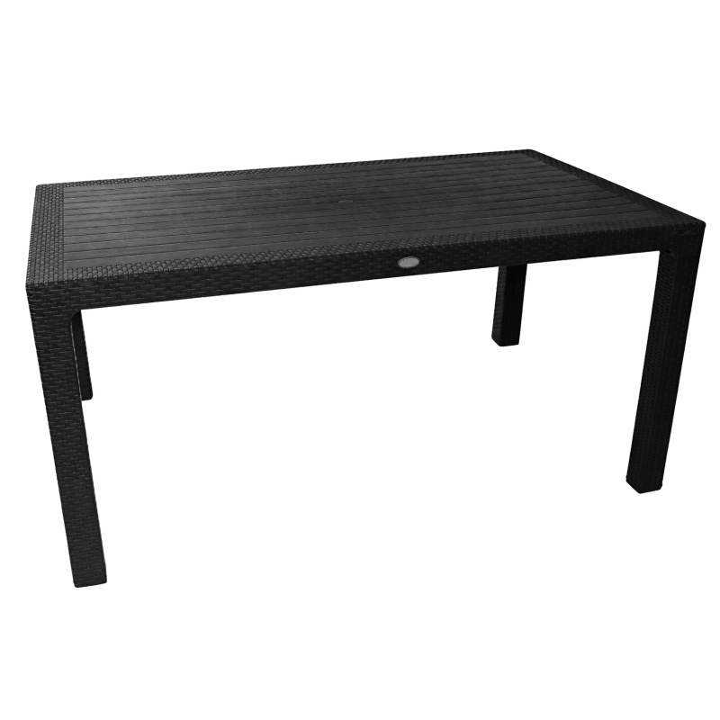 Mesa MIJAS, polipropileno negro, 150 x 90 cms
