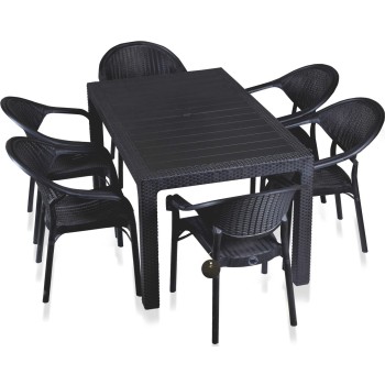 Mesa MIJAS, polipropileno negro, 150 x 90 cms 2