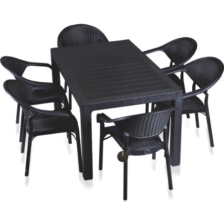 Mesa MIJAS, polipropileno negro, 150 x 90 cms-0