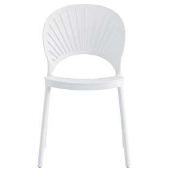 Silla ABANICO, apilable, polipropileno blanco 2