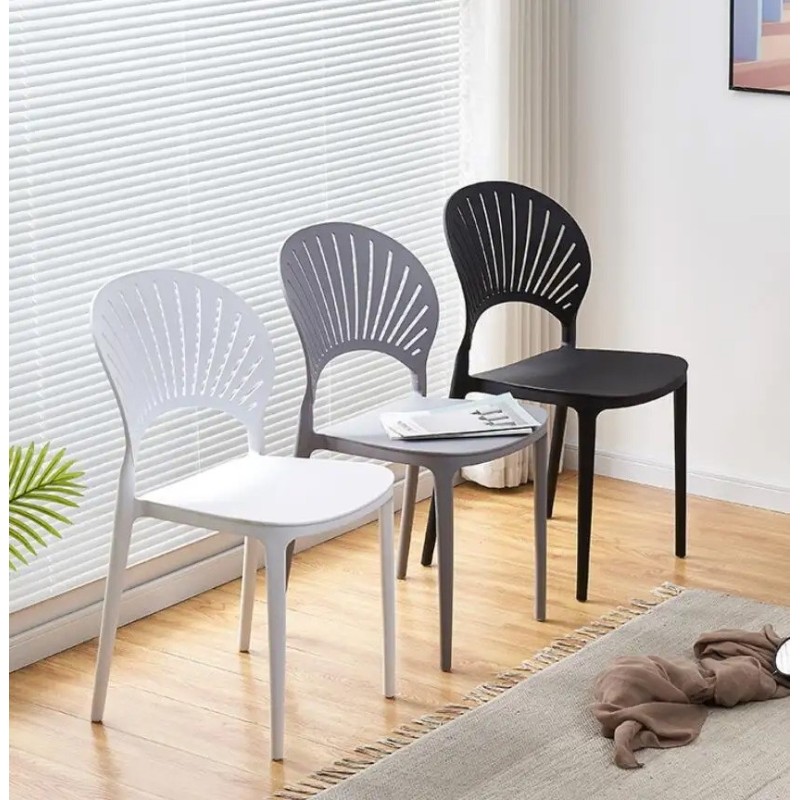 Silla ABANICO, apilable, polipropileno blanco-1