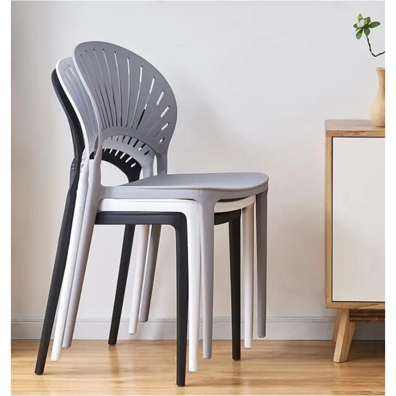 Silla ABANICO, apilable, polipropileno blanco-2