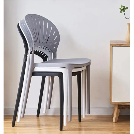 Silla ABANICO, apilable, polipropileno blanco-2