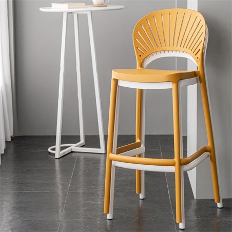 Taburete ABANICO, apilable, polipropileno blanco-0