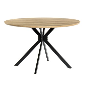 Mesa MINERVA NEW, metal, madera, 120 cms de diámetro