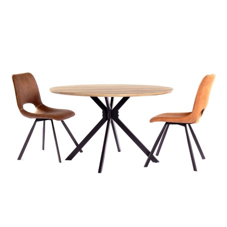 Mesa MINERVA NEW, metal, madera, 120 cms de diámetro-1