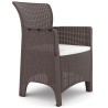 Sillón ILEÓN, polipropileno marrón chocolate, cojín beige