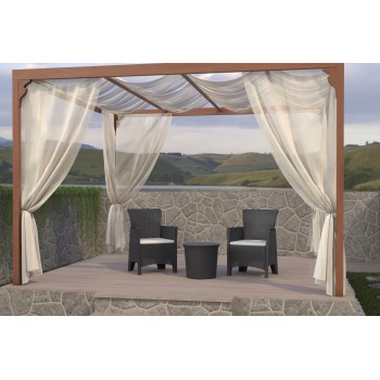 Sillón ILEÓN, polipropileno antracita, cojín beige 2