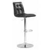 DESEO NEW (M) bar stool, chromed, black synthetic leather