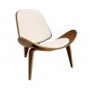 NORDIC (R) armchair, rosewood, white synthetic leather